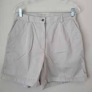 L.L. Bean Khaki Chino High Rise Shorts Size 12